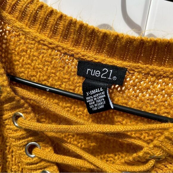 Rue21 long sleeve pull over sweater with lace up neckline size Xanax - Picture 2 of 7